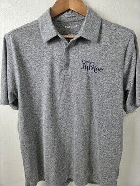 Carnival Jubilee Grey Short Sleeve Polo Shirt Size Large